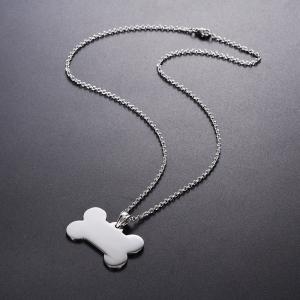 stali nierdzewnej nieśmiertelniki pies kość wisiorek.