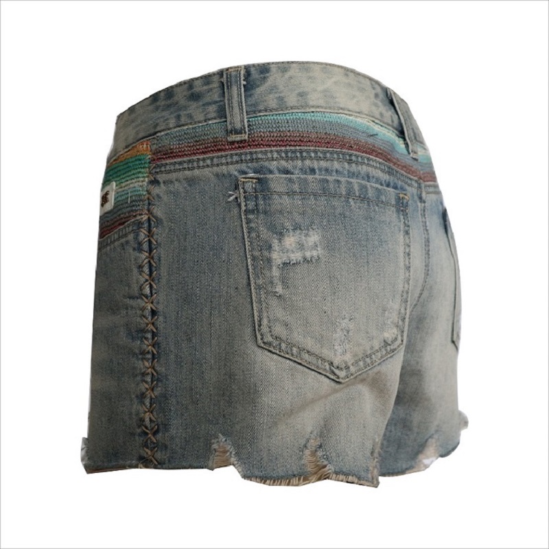 ładny design rip denim short WS001