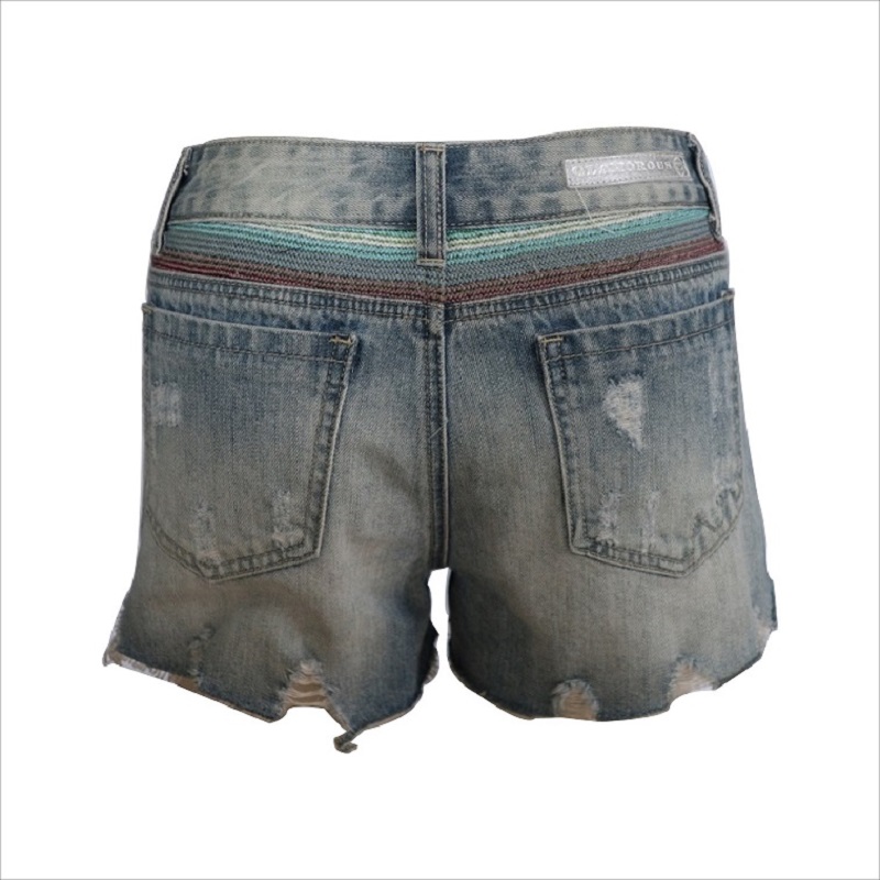 ładny design rip denim short WS001