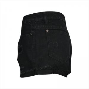 czarny denim rip short WS1434