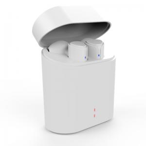 Białe mini bezprzewodowe słuchawki sportowe