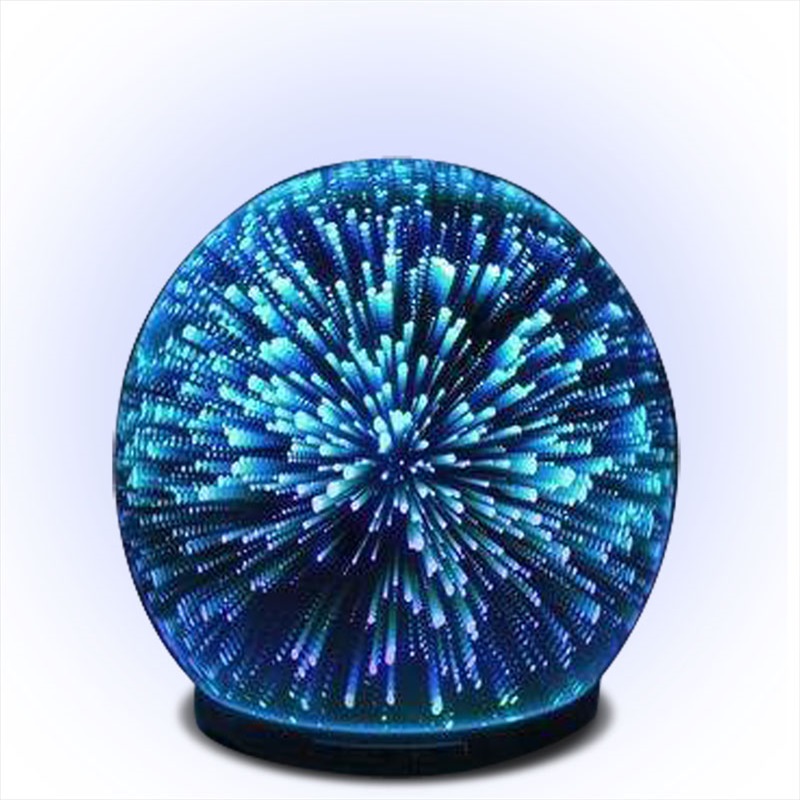 Tęczowy ultradźwiękowy elektroniczny dyfuzor aromatu w kształcie kuli szklanej 3D