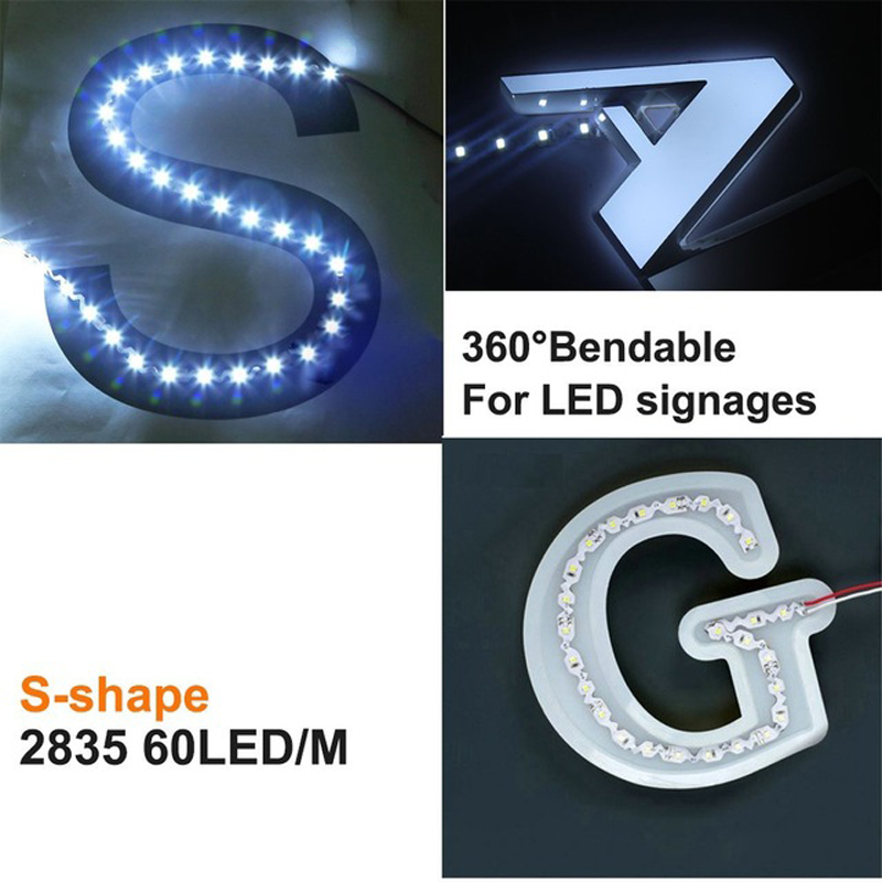 New Arrival Bespoke Design IP20 Smd 2835 S Shape LED Zginalne taśmy LED Elastyczna taśma LED 360 stopni