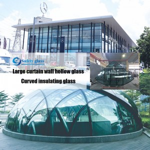 Wysokiej jakości szkło izolacyjne do ścian osłonowych jest pokryte 24-karatowym złotem i innymi kolorami, a także elastycznym zakrzywionym szkłem izolacyjnym