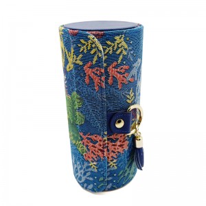 Luksusowe dwie warstwy Obrotowe okrągłe papierowe pudełko z metalowym guzikiem