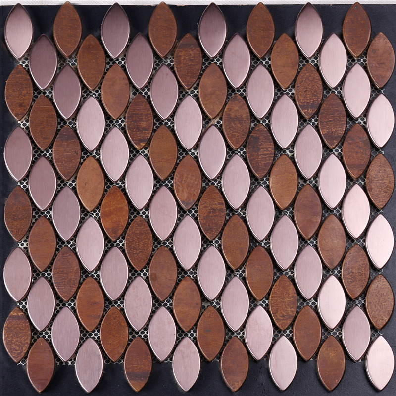 Owalna mozaika Liść mozaiki w kształcie liścia na deco