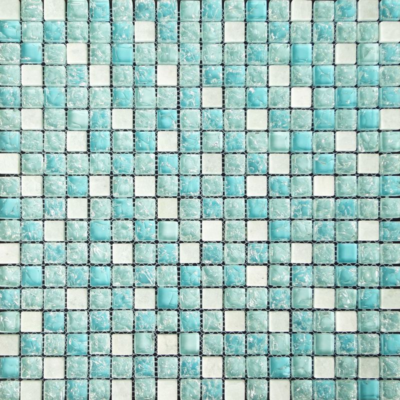 Pure Blue Ice Crackle Sea Glass Unikalne Broken Mosaic Sauna Spa Łazienka Tile For Sale