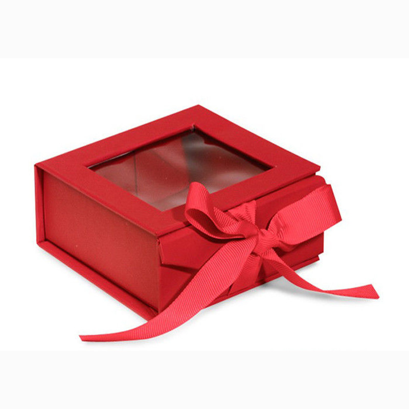 sztywne pudełko do pakowania prezentów z wyraźną widoczną pokrywą okna PCV