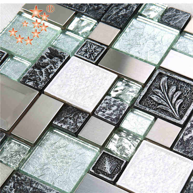 Unikatowe szkło ze srebrnej folii w kolorze brązu mieszane Płytki mozaikowe z żywicy Carve do dekoracji Ściana sztuki