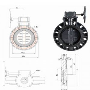 zawór motylkowy upvc z przekładnią