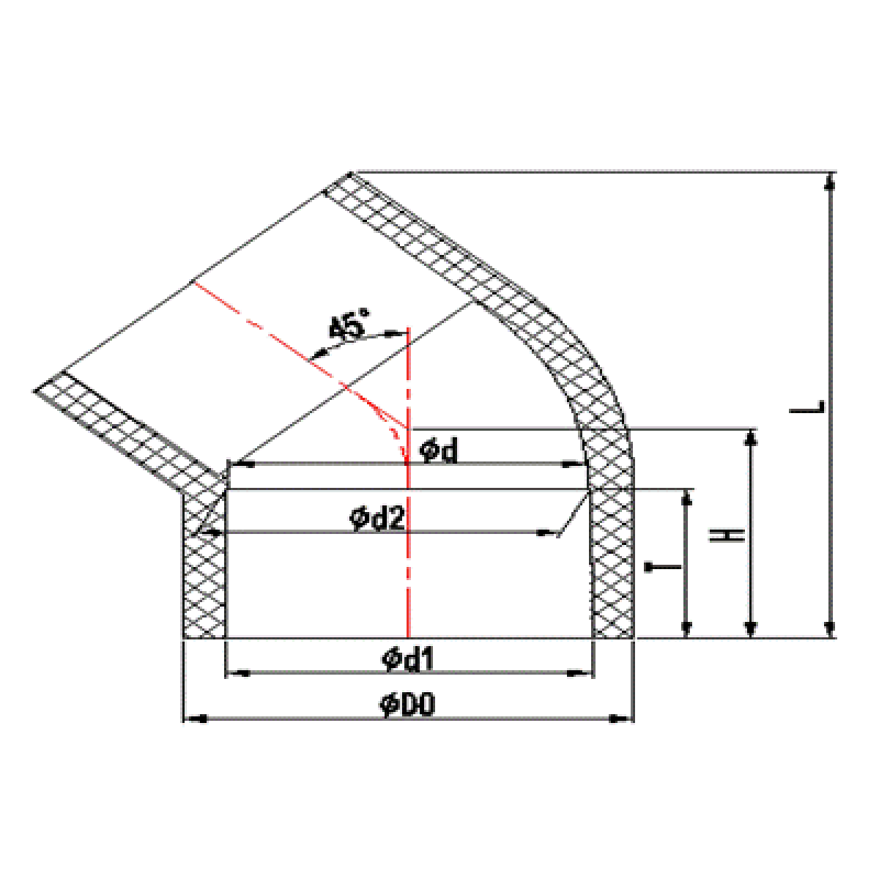 UPWC ELBOW 45 °