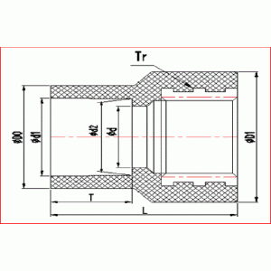 REDUKTOR GWINTOWANY MIEDZIANY UPVC