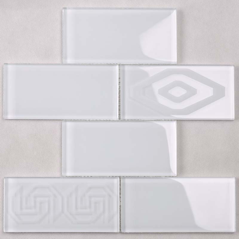 Łazienka Super White Crystal Glass Mozaika Brick Tile Ameryka Północna Najnowszy projekt