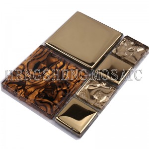 Nowa konstrukcja Złota folia wielowarstwowa ze szkła wodoodpornego i mozaiki kamiennej
