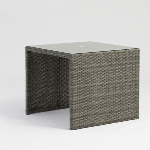 aluminiowy stół z rattanu kwadratowy ławka parkowa meble ogrodowe zestaw z otworem parasolowym