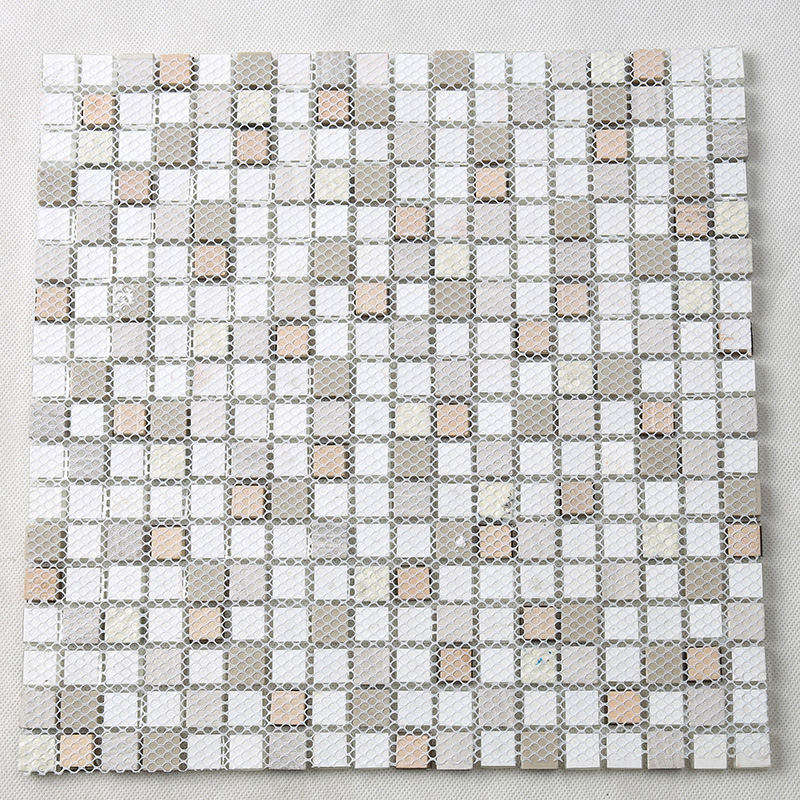 Super białe szkło mieszane kamienne płytki mozaiki metra do ściany łazienki