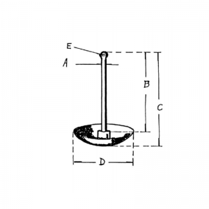 Kotwica z dużym grzybem pomalowanym na czerwono