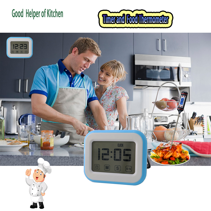 Ekran dotykowy Wygodny duży wyświetlacz LCD Zegar do salonu kuchennego itp