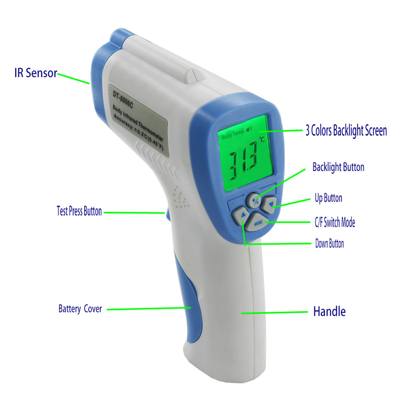 Termometr na podczerwień może mierzyć od 32 ° C do 43 ° C dla dzieci i dorosłych