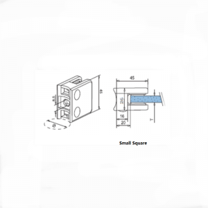 Zacisk ze szkła kwadratowego ze stali nierdzewnej