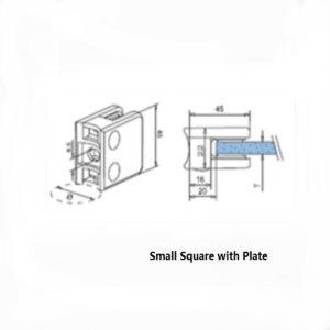 Typ kwadratu ze stali nierdzewnej z zaciskiem szklanym