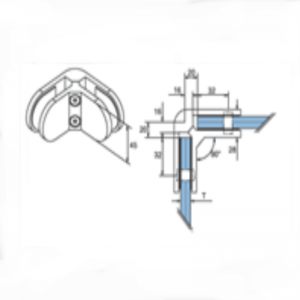 Zacisk ze szkła o średnicy 90 stopni ze stali nierdzewnej