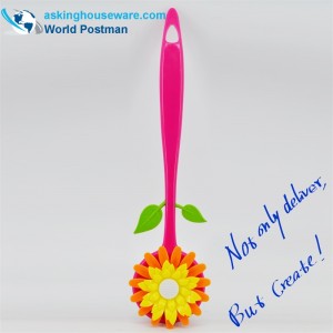 AKLBB001 Miękka szczotka do czyszczenia w kształcie kwiatu z długim uchwytem