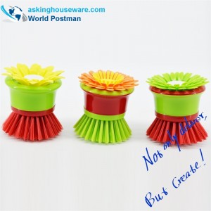 AKDB002 Mała poręczna szczotka do czyszczenia naczyń w kształcie kwiatu