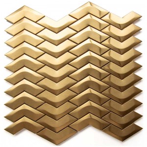 Jodełkowe płytki metalowe Płytki ze stali nierdzewnej Mozaika do kuchni / łazienki Płytki ścienne Mozaika