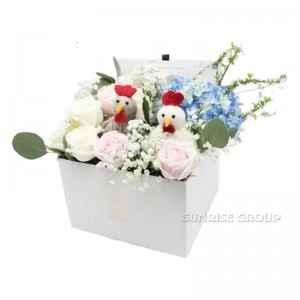 Luksusowe niestandardowe drukowanie Opakowanie Tekstura Papierowy prezent Kwadratowe pudełko kwiatowe