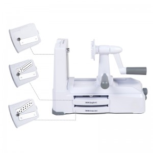 Regulowana krajalnica do warzyw z mandoliną z 3 ostrzami ze stali nierdzewnej