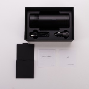 Samochodowy oczyszczacz powietrza zasilany przez USB z funkcją wykrywania jakości powietrza do usuwania dymu / kurzu / zapachu zwierzęcia / nieprzyjemnych zapachów / bakterii / formaldehydu w samochodzie