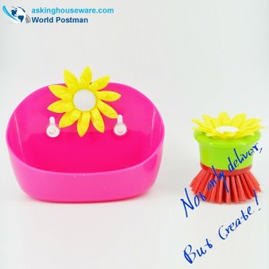 Akbrand Szczotka do czyszczenia kuchni i zestaw do przechowywania z przyssawkami z boku