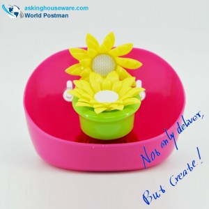 Akbrand Szczotka do czyszczenia kuchni i zestaw do przechowywania z przyssawkami z boku