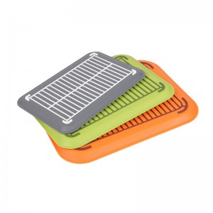 Prostokątna gumowa taca do serwowania z gumowym uchwytem, ​​biała