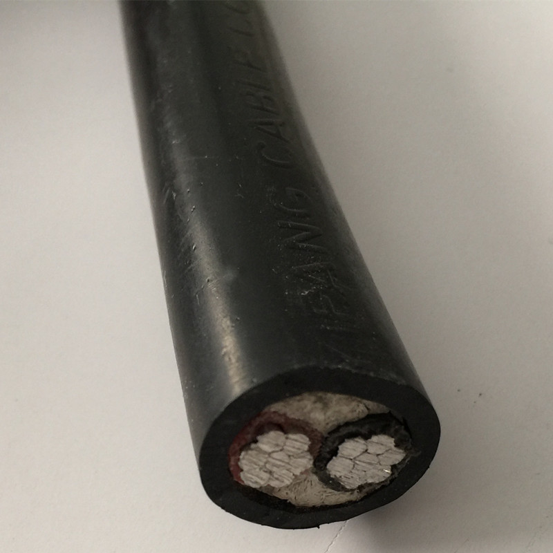 Kurtka HDPE / PE Wodoodporny podziemny 2-żyłowy kabel aluminiowy o niskim napięciu