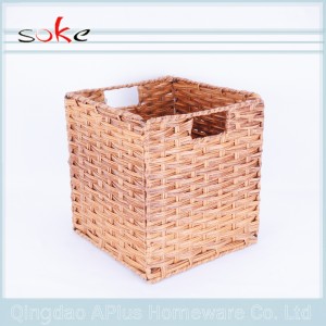 Kosz do przechowywania z rattanu z tkanin