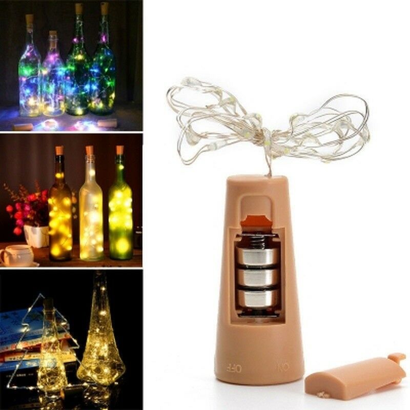 20 Pasek LED Butelka wina Lampa Fairy Lights Drut korkowy 2M Wesele