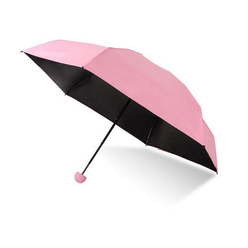 Parasol 2019 6 paneli Mini 5-krotnie powlekany czarny parasol anty-uv Różowy parasol w kapsułkach