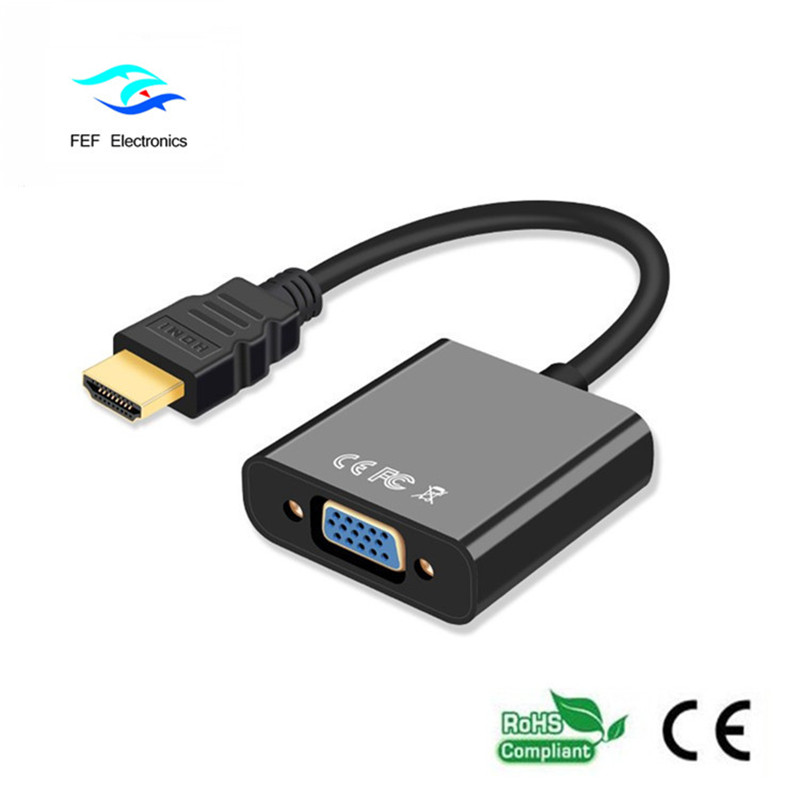 Plug and Play Męski na żeński 1080p żeński konwerter HDMI TO VGA Kod: FEF-HIC-001