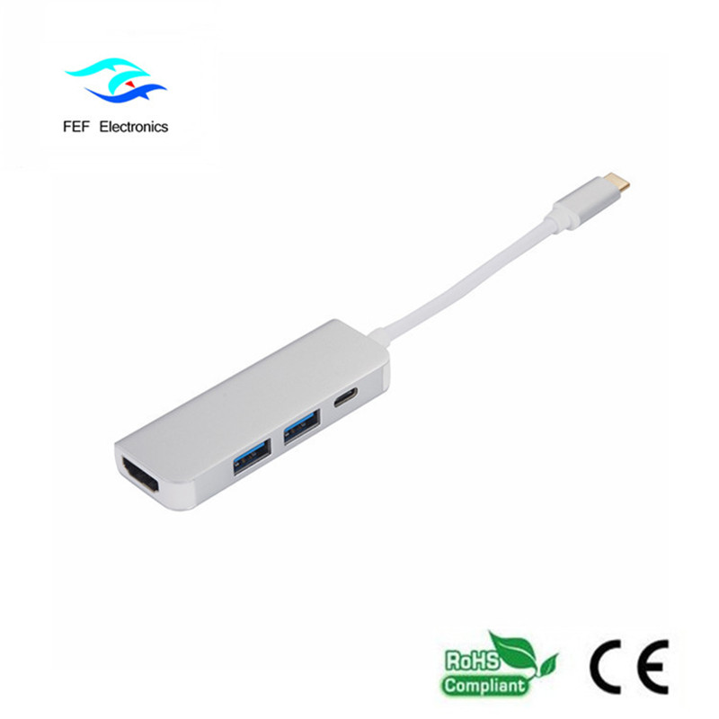 USB Type c / HDMI żeńskie + 2 * USB3.0 żeńskie + SD + TF Konwerter Kod: FEF-USBIC-022