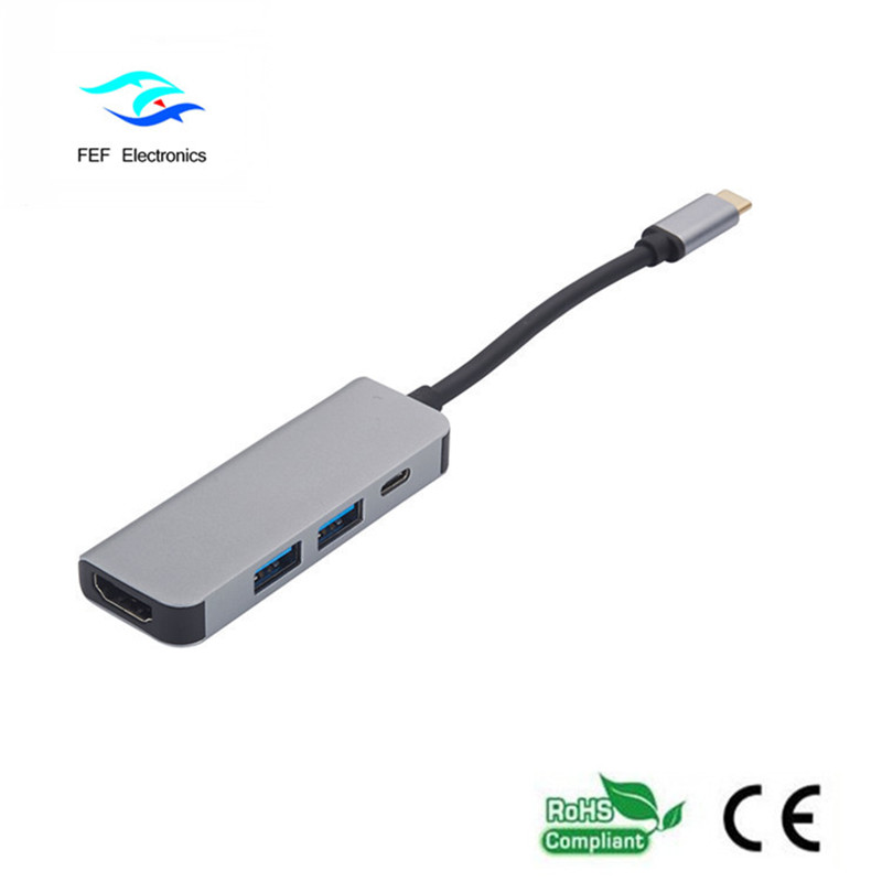 USB Type c / HDMI żeńskie + 2 * USB3.0 żeńskie + SD + TF Konwerter Kod: FEF-USBIC-022