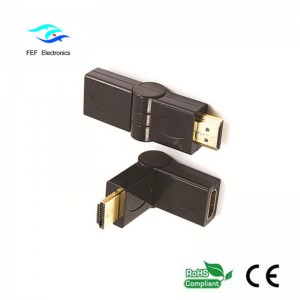 Adapter męski na żeński HDMI typu swing, złoty / niklowany Kod: FEF-HX-002