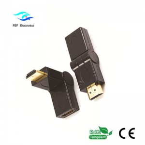 Adapter męski na żeński HDMI typu swing, złoty / niklowany Kod: FEF-HX-002