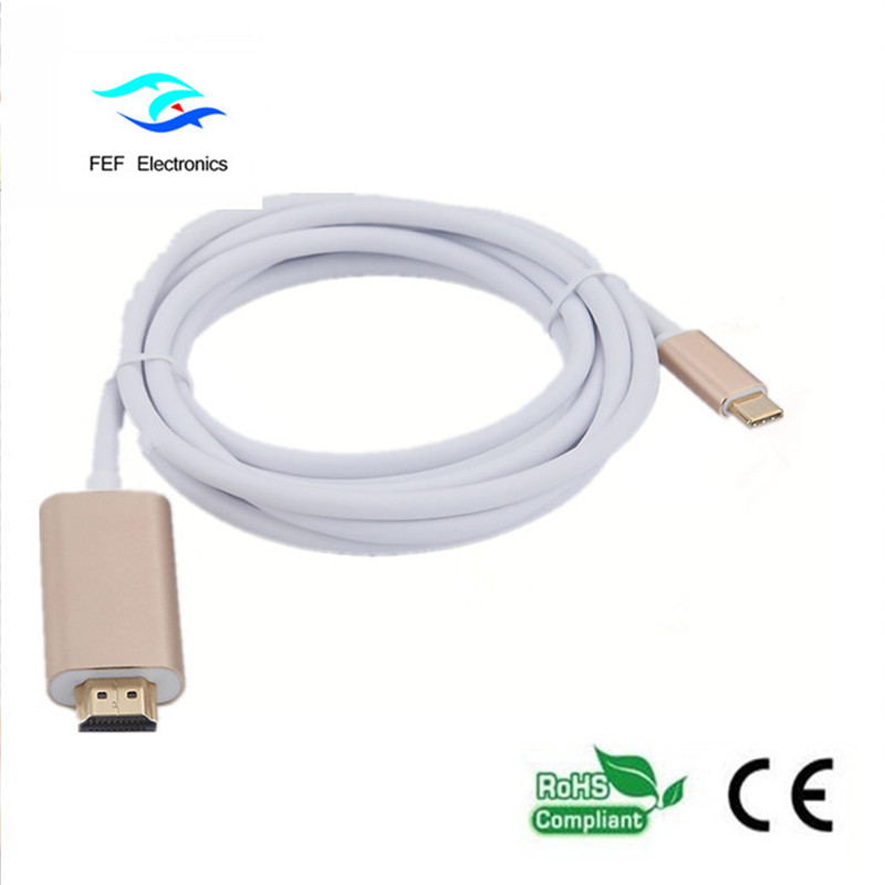 Konwerter USB Type c na HDMI męski Obudowa ABS Kod: FEF-USBIC-013