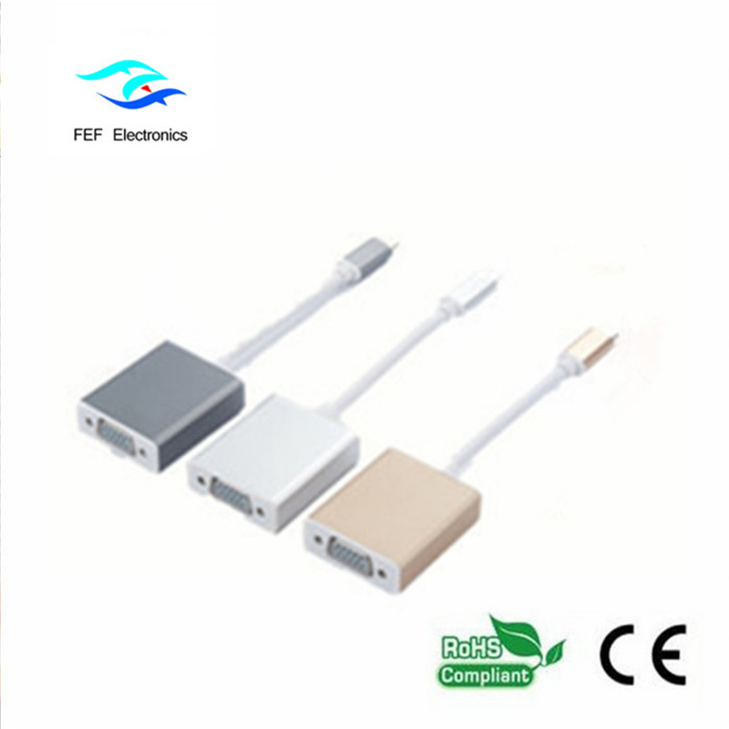 Konwerter męski USB 3.1 Type-C na żeński VGA Kod: FEF-USBIC-002