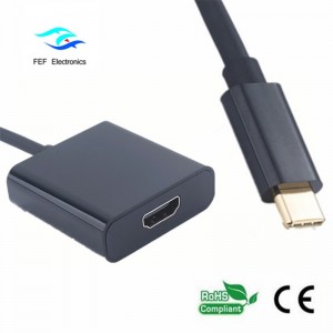 Złącze USB typu c na USB 3.0 żeńskie + złącze żeńskie HDMI + obudowa metalowa konwertera PD FEF-USBIC-005A