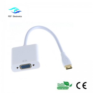 Konwerter męski Mini HDMI na VGA żeński: FEF-HIC-004