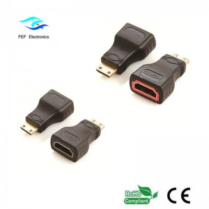 Żeński adapter HDMI na męski adapter HDMI złoty / niklowany Kod: FEF-H-022