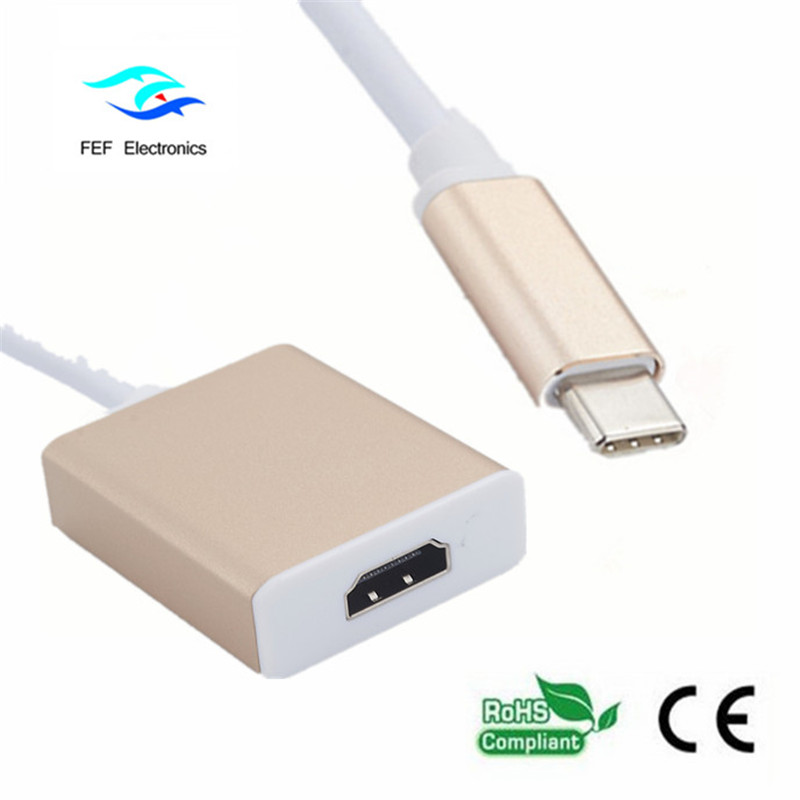 Konwerter USB typu c na HDMI żeński w metalowej obudowie Kod: FEF-USBIC-006